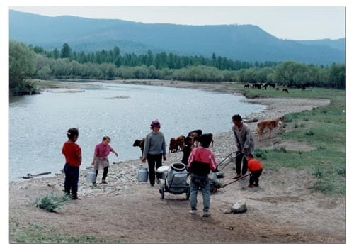To provide moisture for the garden, water must be carried by hand from the Eg River, about 30 meters from the site. This year the Erdenbulgan community hopes to erect a water pumping windmill.
